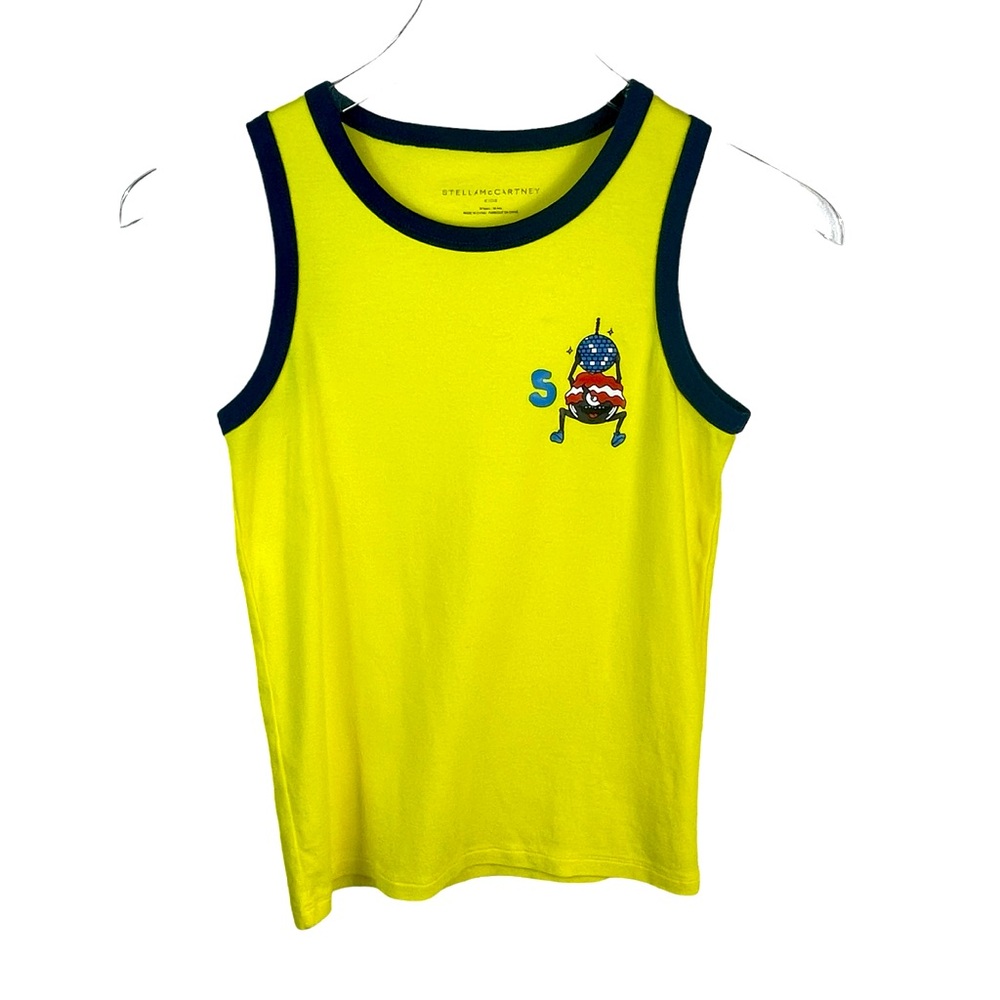 Stella McCartney Kids Size 14 Years Music Monsters Jersey Rib Tank Cotton Blend